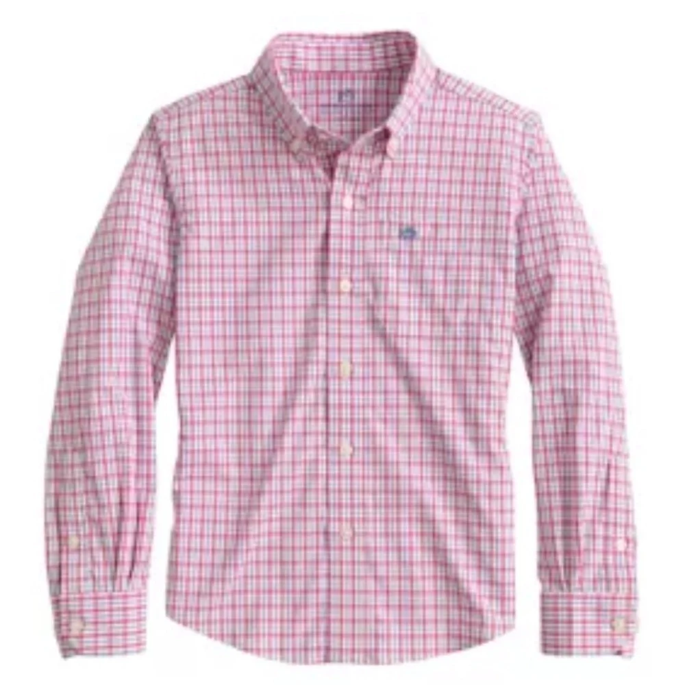 Ralph Lauren Boys Plaid Button Down Shirt in Blue and Pink Boys Broad Creek